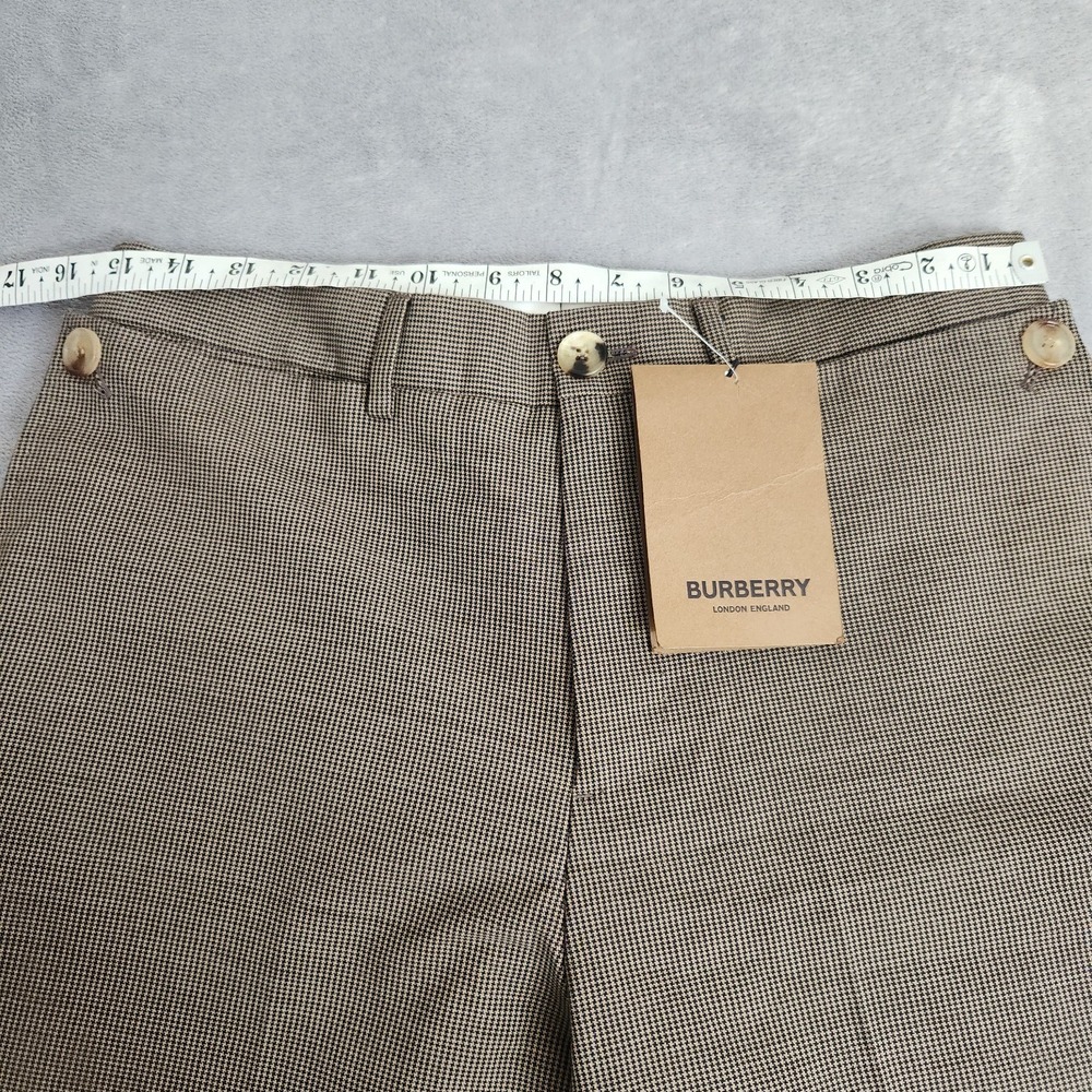 New Burberry London England Beige Wool Mohair Houndstooth Trousers IT 46 US 46 - Picture 6 of 15